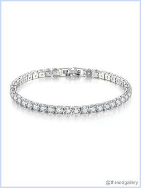 Stainless Steel Tennis Bracelet with 5A Cubic Zirconia 7 Inch
